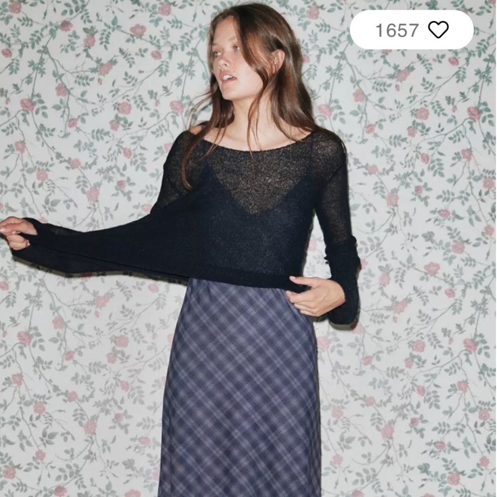 URBAN OUTFITTERS SHEER ASYMMETRICAL SWEATER